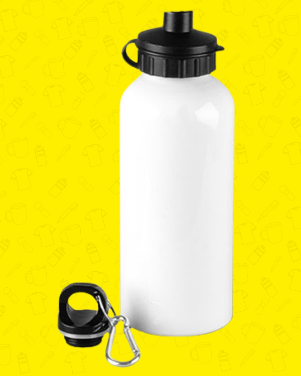 Botella de aluminio blanca con dos tapas de 600ml – Insumos Cahos  Sublimacion
